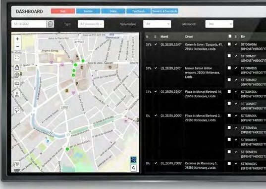 Monitoring table screenshot from the Mollerussa deployment
